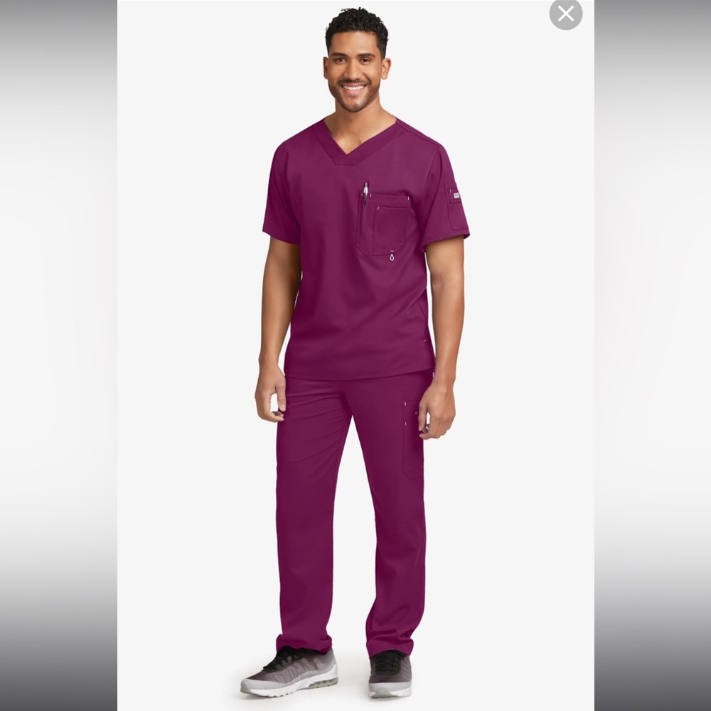 Greys Anatomy Barco men’s scrub bottoms wine